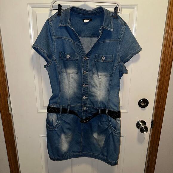 Venus y2k denim dress sz 12 - Picture 4 of 6